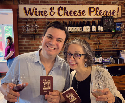 Alex & Bell with wines on the Pour Tour in Gettysburg