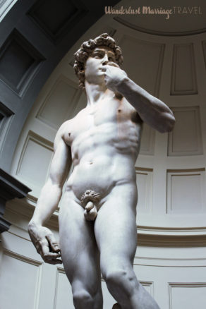 Close up of Michelangelo's David