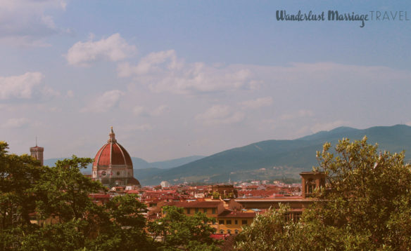 Florence landscape with the Dumo and mountains