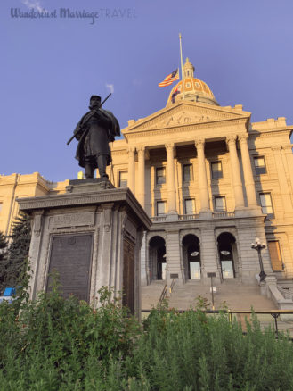 Front pf the Denver State capitol building