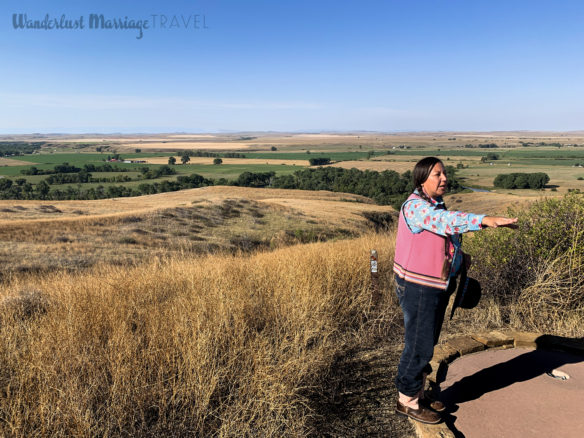 Tour guide and the flat lands of Little Bighorn Battlefield