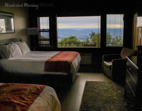 Skyland hotel room with view of Shenandoah Valley