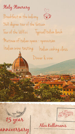 Italian itinerary with Florence in the background