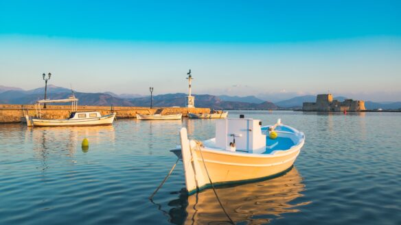 boat on the harbor of Nafplio, Greece