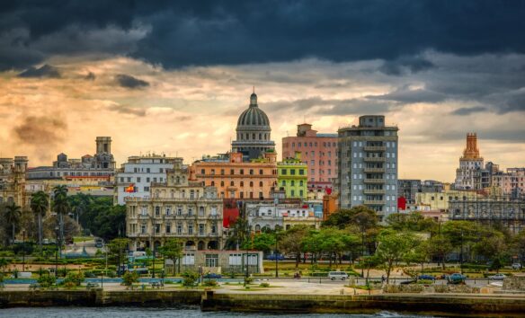 downtown Havana Cuba, including the dome of the Cuban National Capitol Building