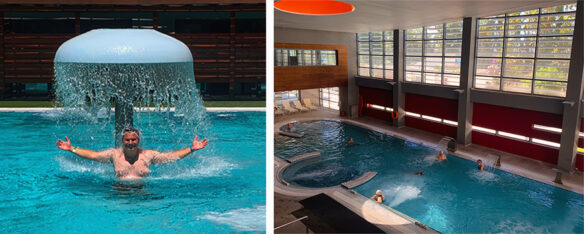 indoor and outdoor thermal pools at Loutraki Thermal Spa