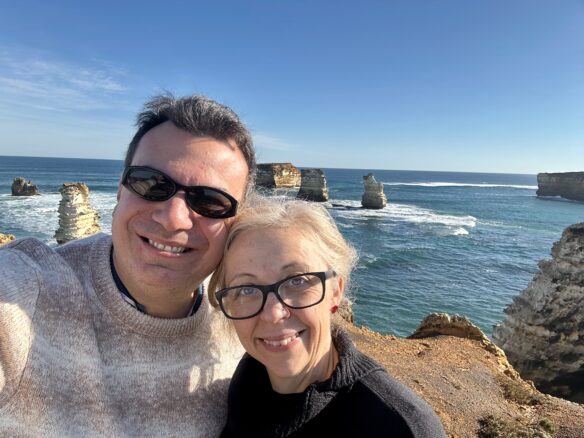 Alex and Bell at Bay of Islands Coastal Park along the Great Ocean Road in Victoria