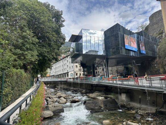 A water tap installation in Andorra La Vella pays tribute to the country's thermal spas.