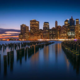 downtown skyscrapers across the water