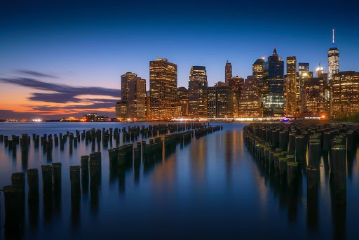 downtown skyscrapers across the water