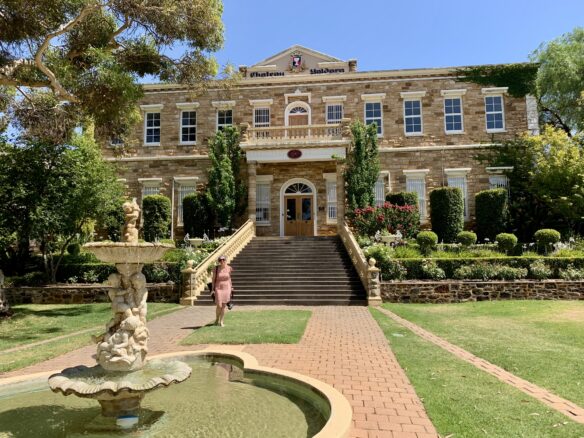 The beautiful gardens and opulent cellar door at Chateau Yaldara in Barossa Valley, South Australia